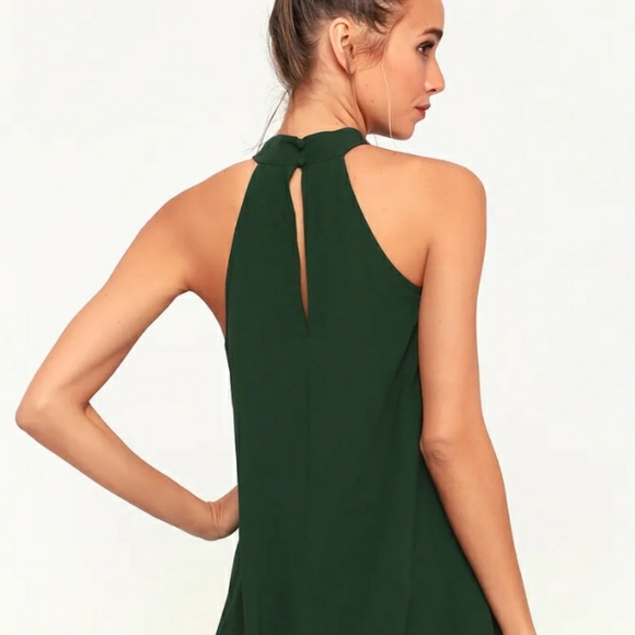 Lulus Love Of Mine Forest Green Halter Swing Dress - Picture 3 of 8